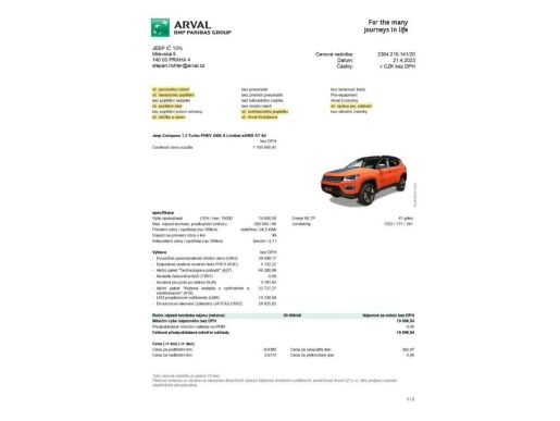 Jeep Compass 1,3 T PHEV Plug In 240k AT 4xE