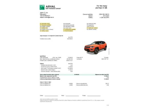 Jeep Compass 1,5 T e-hybrid 130k AT FWD S L